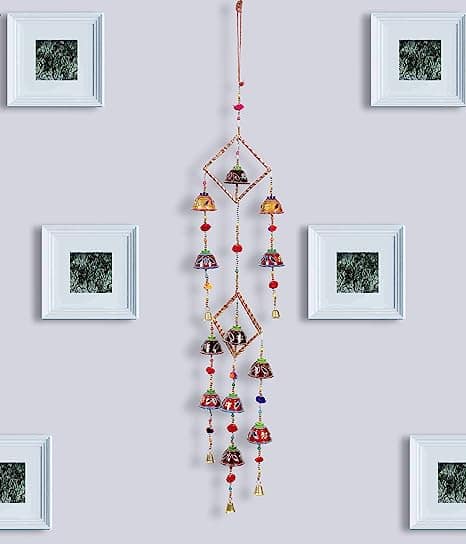 DreamKraft Handcrafted Bells Design Wood Windchime (119 cm, Multi) view 2