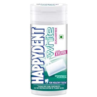 Happydent White, Xylitol Sugarfree Spearmint Flavour, Chewing Gum Pocket Bottle, 24.2 G, 22 Pc