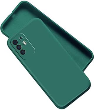 ZAMN - Green Silicon Plain Cases Compatible For Oppo F19 Pro Plus 5G ( Pack of 1 )
