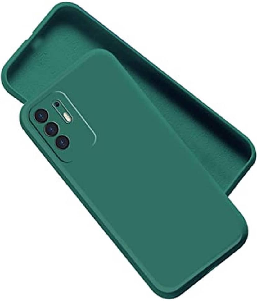 ZAMN - Green Silicon Plain Cases Compatible For Oppo F19 Pro Plus 5G ( Pack of 1 )
