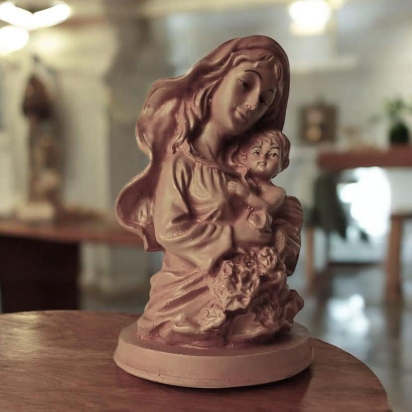 AMS Graceful Mother Mary Idol Statue Holding Infant Jesus Perfect Sculpture for Your Catholic Home, Office,Prayer Room & Gifting 16H*9.5L*9.5W Cm view 2