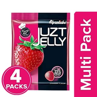Alpenliebe Juzt Jelly - Strawberry Flavour, 4x148 g Multipack - 148 gm - One Unit