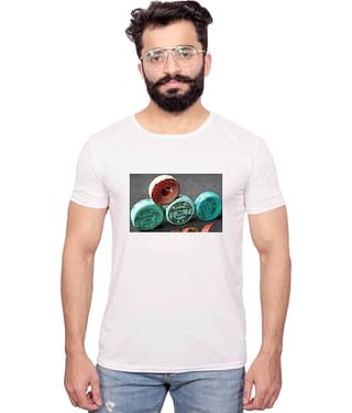Nityanand Enterprises White Cotton Blend T-Shirt