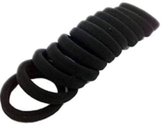 Rubber Bands Elastic Hair Bands Ponytail Ties Rope Solid Color Women Rubber Band (Black) pack of 10