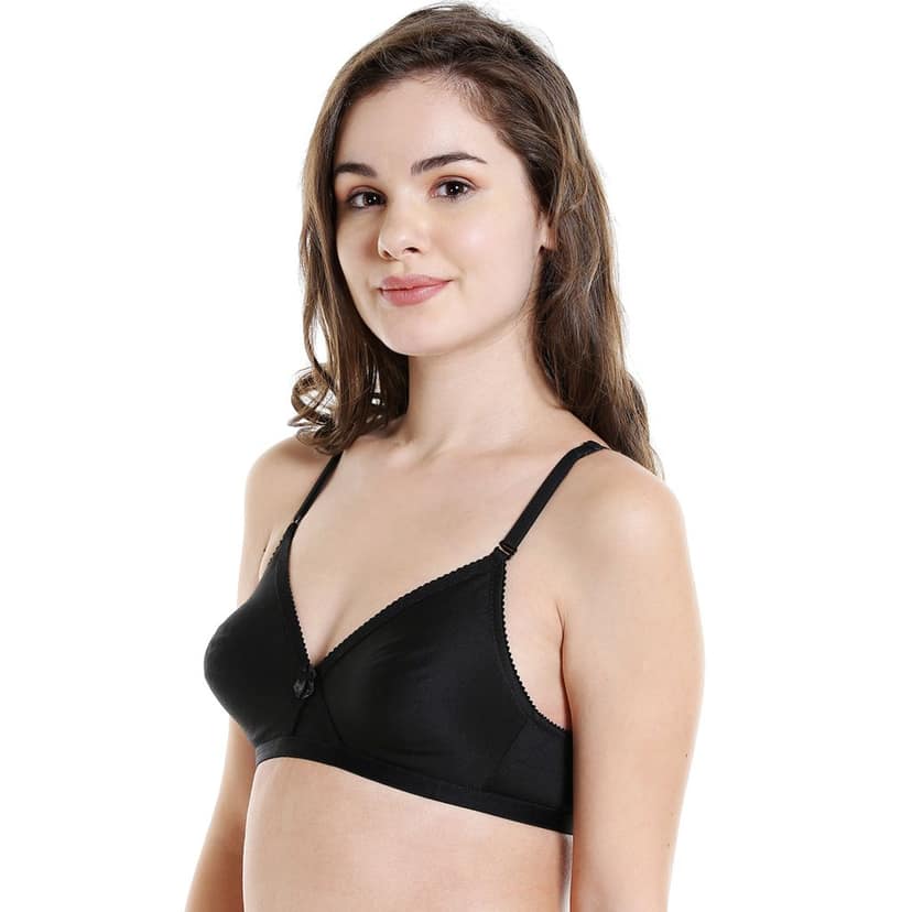 Bodycare Women Poly Cotton Full Coverage Non Padded Regular Bra 5551B-BLACK view 2