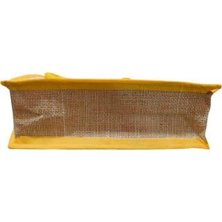 Yellow Premium Jute Handcrafted Multipurpose Bag For Women view 2