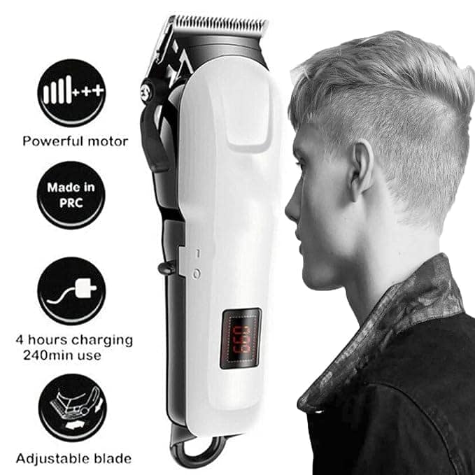 KM-809A Hair Clipper Cordless Trimmer for Men With Guide Combs, LED Display, Rechargeable Cutting Machine and Complete Grooming Accessories view 4