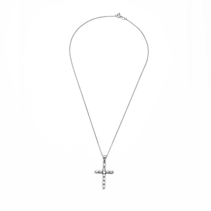 Silver Layered Cross Pendant with Chain view 5