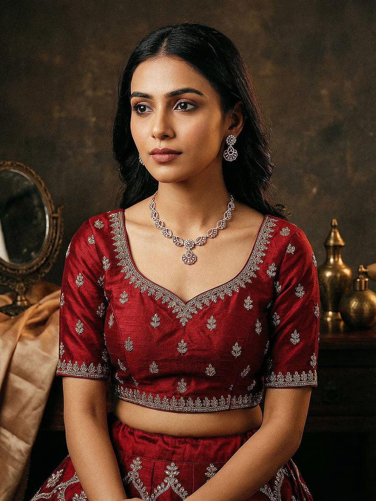 Rose Toned White AD Zircon Studded Contemporary Jewellery Set view 7