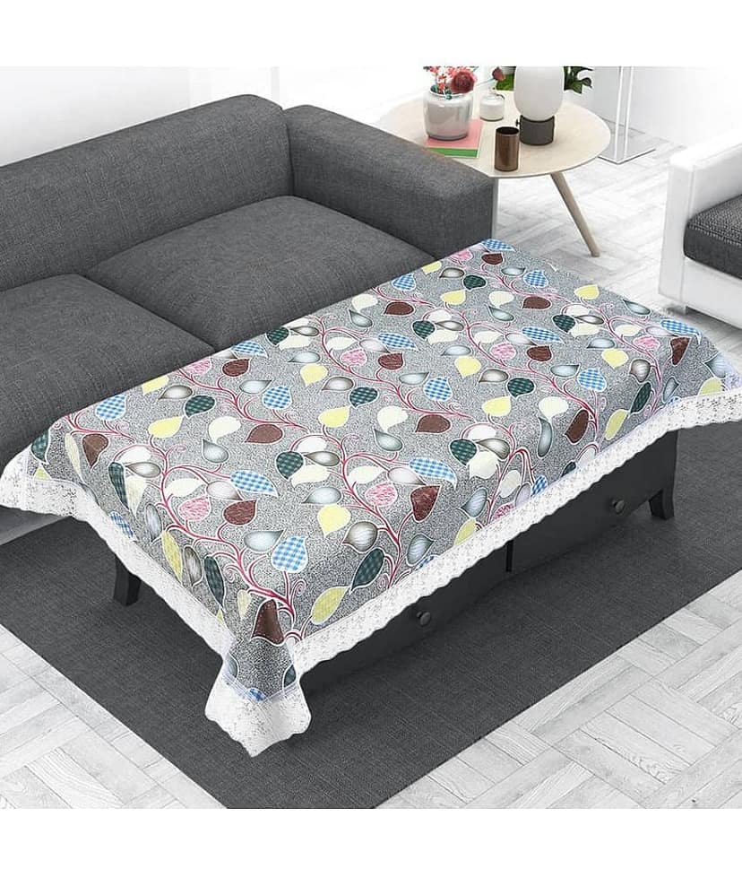 Printed PVC 4 Seater Rectangle Table Cover ( 150 x 92 ) cm Pack of 1 Green