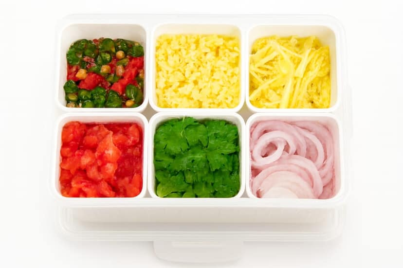 6 Multi-Compartment Meal Prep Food Storage Container with Removable Sections