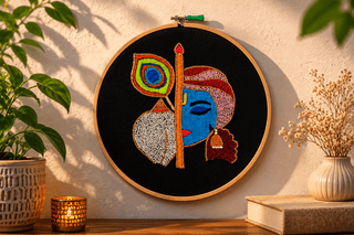 Handcrafted Thread Work Wall Hanger | Handmade Textile Wall Art & Home Décor