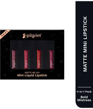 Pilgrim Bold Mistress Matte Mini Liquid Lipstick 4 In 1 Pack ,1ml each (Pack of 4)