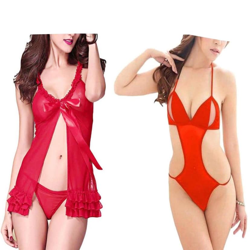 Babydoll Nightdress Stylish Women girls Pack 2 view 5