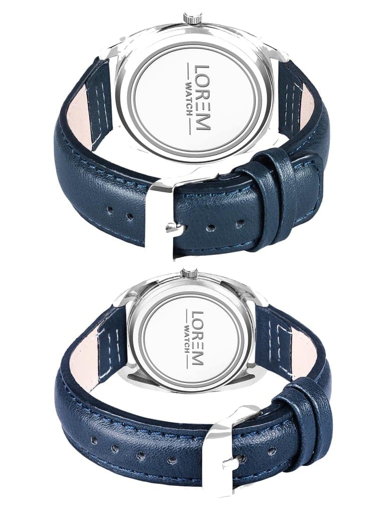 LOREM Unique Cubic Print Analog Watch Pair-UF view 2