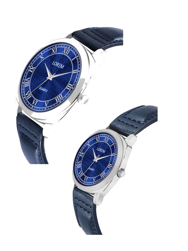 LOREM Unique Cubic Print Analog Watch Pair-UF view 3