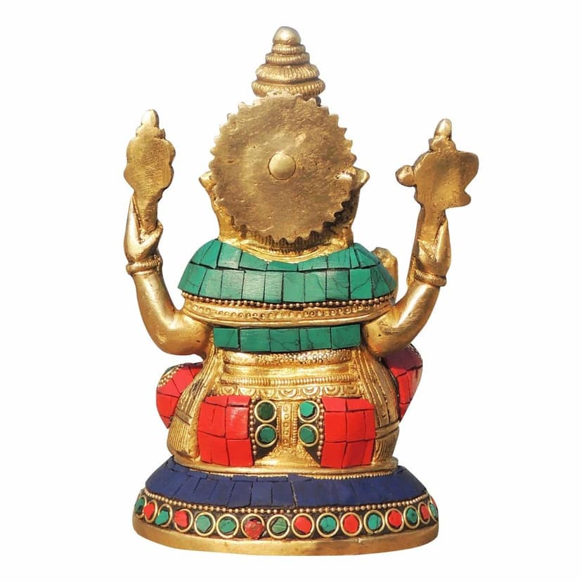 Brass Showpiece Ganesh Statue (BSMAS1006 G) view 3