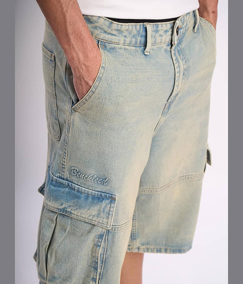 Bene Kleed Light Blue Cotton Men's Shorts ( Pack of 1 ) view 4