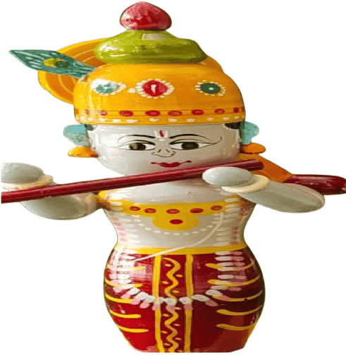 Handcrafted Wooden Idol Radha krishna - Divine Spiritual Art view 2