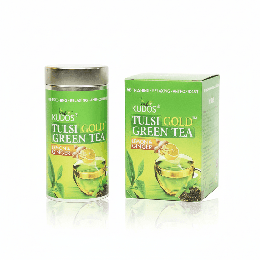 Kudos Tulsi Lemon & Ginger Green Tea |50gm view 2