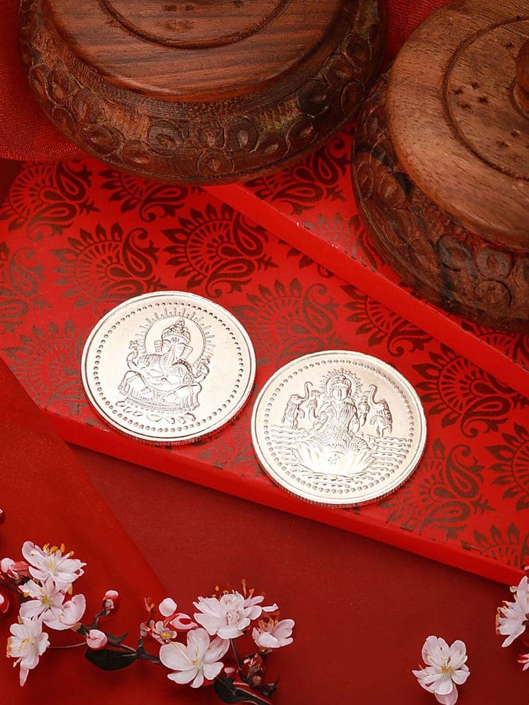Laxmi Ganesh 20 gram 999 round Silver Coin view 2