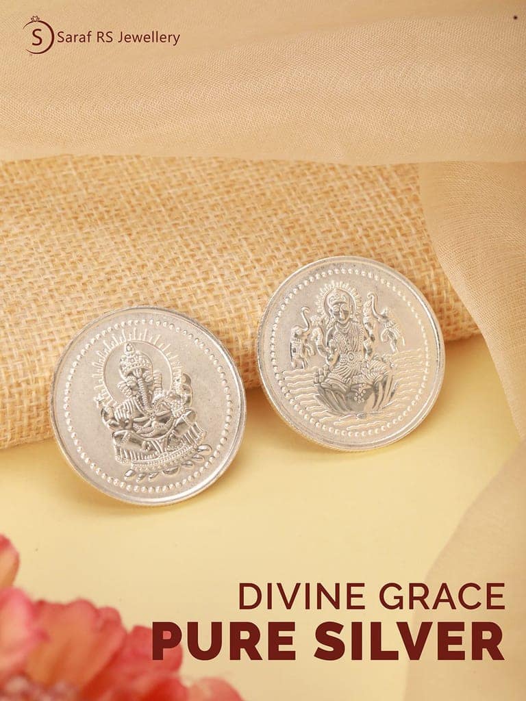 Laxmi Ganesh 20 gram 999 round Silver Coin view 3