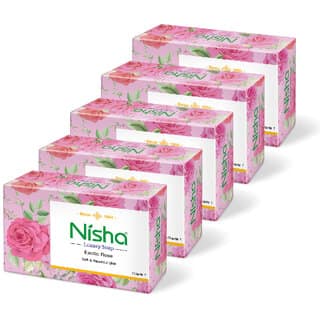 Nisha Soaps For Bath 100g - Exotic Rose, Enriched with Natural Ingredients (Pack OF 5)