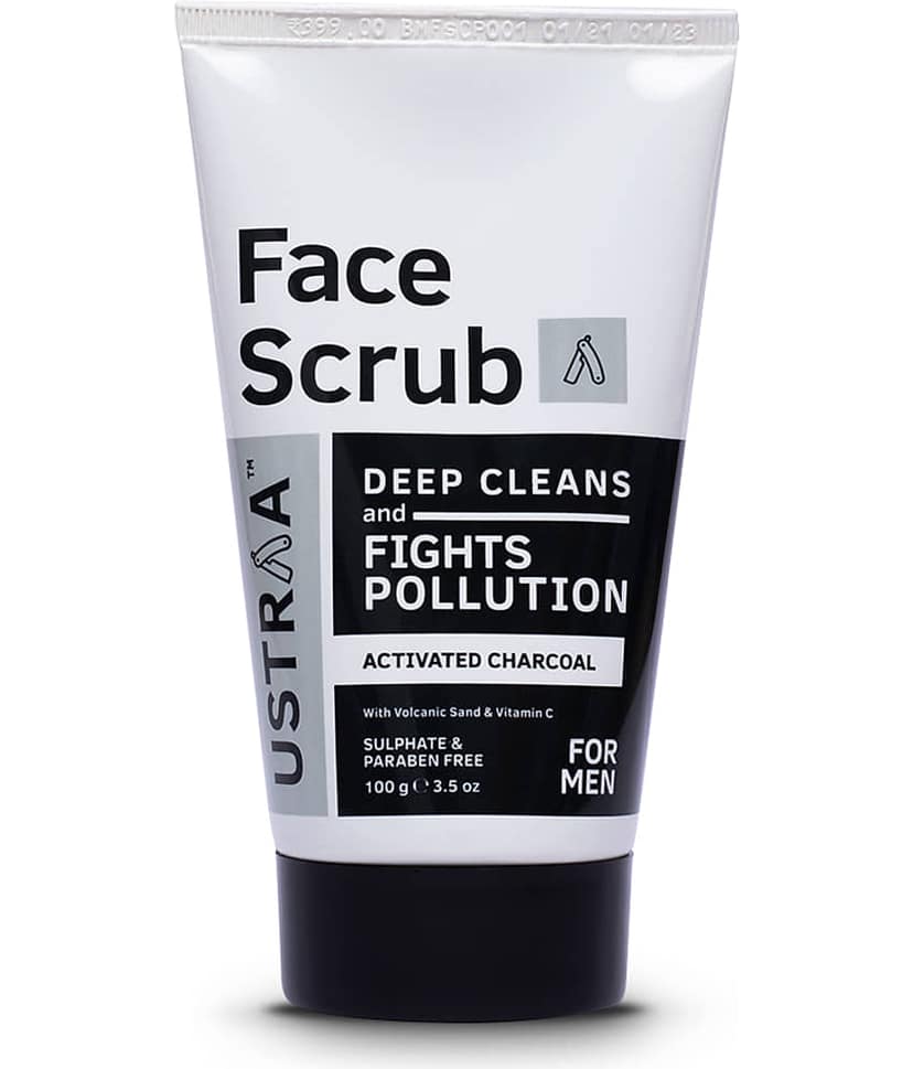 Ustraa Activated Charcoal Face Scrub For Men- 100g