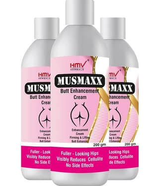 HMV Herbals Musmaxx-Hip Enhancement Cream for Men & Women for Beautiful back (Pack of 200gm X 3)