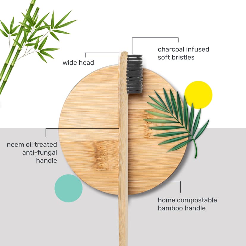 Awenest Bamboo Toothbrush With Charcoal Activated Soft Bristles view 2