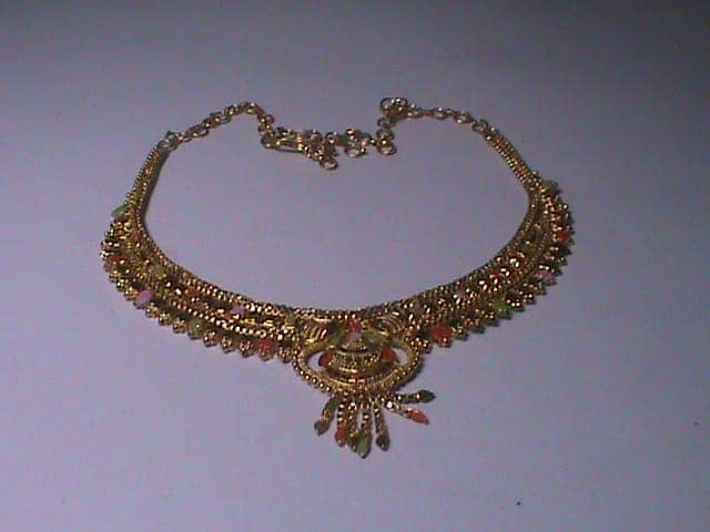 Gold Plated Traditional Indian Necklace Set view 4