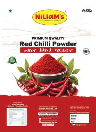 NiLLaM's Red Chilli Powder (200g) | Authentic Indian Spice | Marinades & Gravies