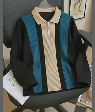 ENITOR Men Cotton Blend Regular Fit Striped Polo T Shirt ( Brown )