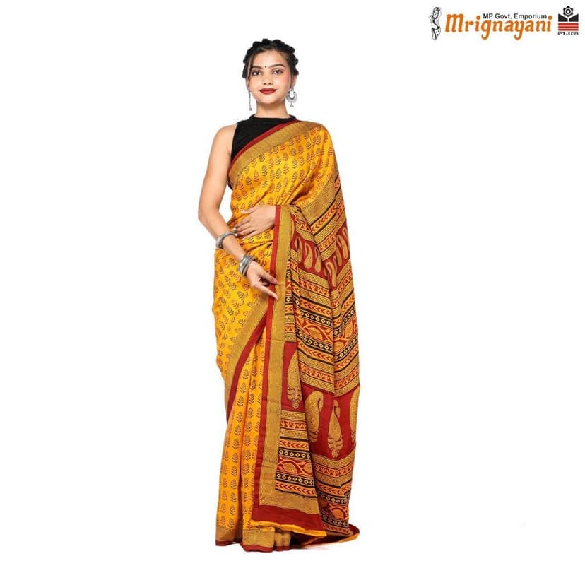 HANDLOOM MULBERY SILK SAREE WITH BLOUSE (SKU - 3I0103080522, SAREE-1154) view 3