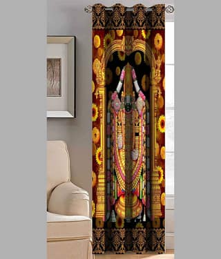 BELLA TRUE Ethnic Room Darkening Eyelet Curtain 7 ft ( Pack of 1 ) - Multicolor