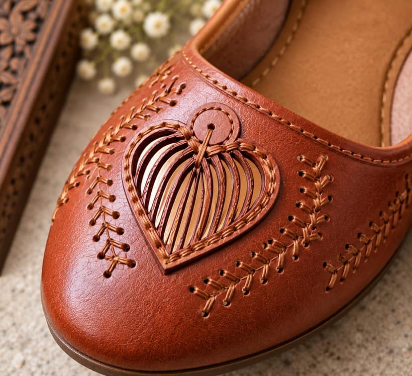 Handmade Leather Jutti | Rajasthani Mojari | Punjabi Jutti | Women’s Traditional Shoes view 2
