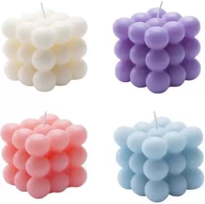 SS Enterprise Organic Soy Wax Bubble Candle for Home Decor | Scented Aromatic Fragrance Candles | Smoke-Free Pillar Candle