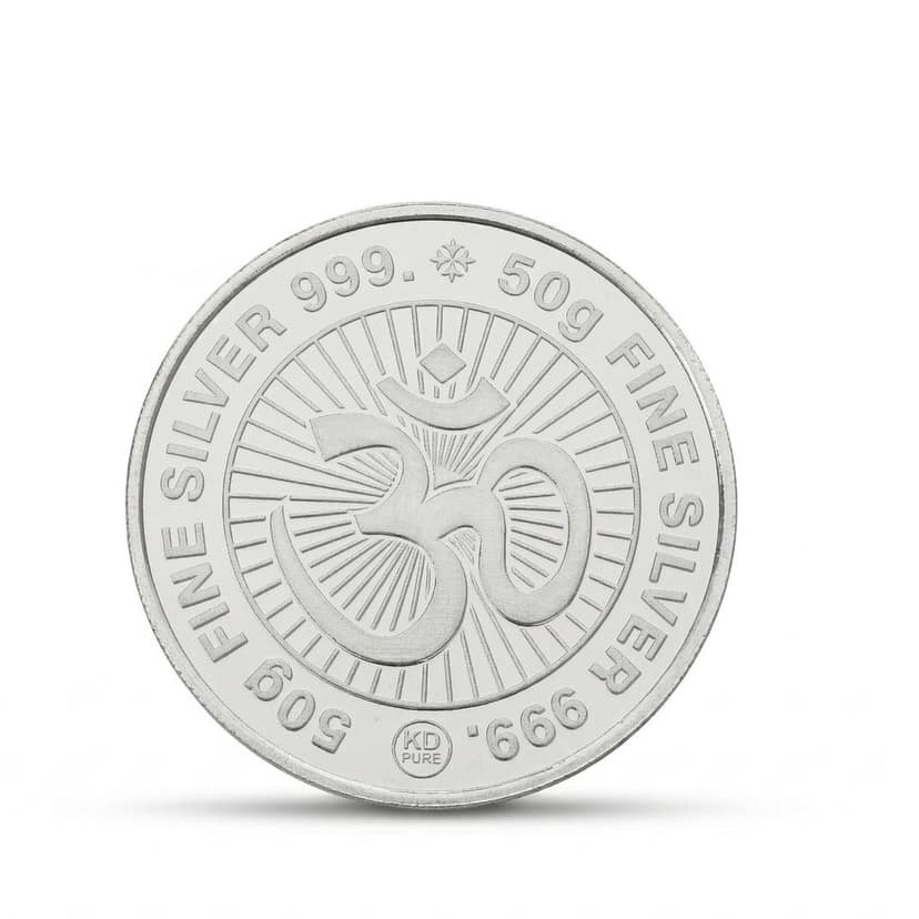 50g Silver Coin 999 Purity | Lakshmi Ganesh Shubh Labh Design | Pure Silver Coin for Diwali पूजा & Investment