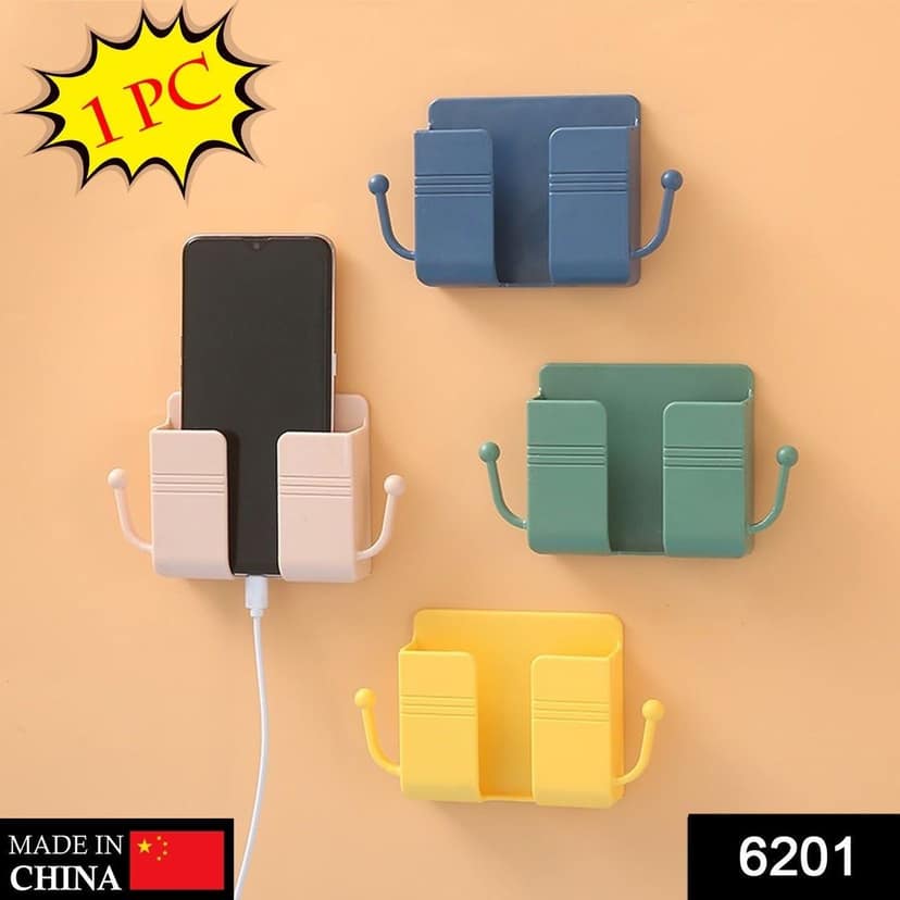 1 Pc Wallmount Mobile Stand With Hook Design used in all kinds of places including household and many more as a hanging support for and stuffs purposes. view 2