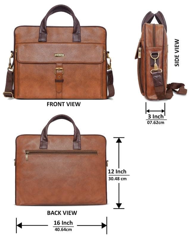 LOREM 10L Faux Leather Messenger Bag For Men-UF view 3