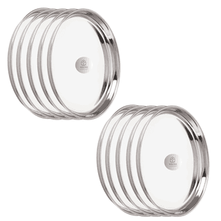 SHINI LIFESTYLE High Gloss Mirror Finish Bhojan Thali Set, Dinner Plates, Lunch Plate(Dia-30cm, 10Pc)