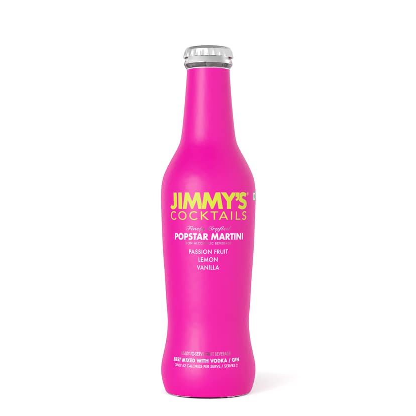 Jimmy's Cocktails Popstar Martini Cocktail Mixer - Non-Alcoholic & Ready to Mix | Exotic Passion Fruit Flavor | 250ml Bottles, Pack of 8 | Perfect for Cocktails & Mocktails