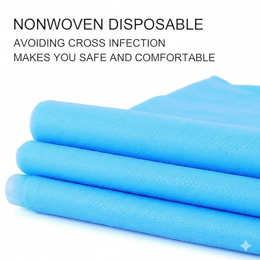 KUDIZE Disposable Non-Woven Bed Sheet for Hospital, Hotel, Spa and Beauty Parlor (Blue, 30 x 82 Inch/76 x 208 cm) (Pack of 10) view 2