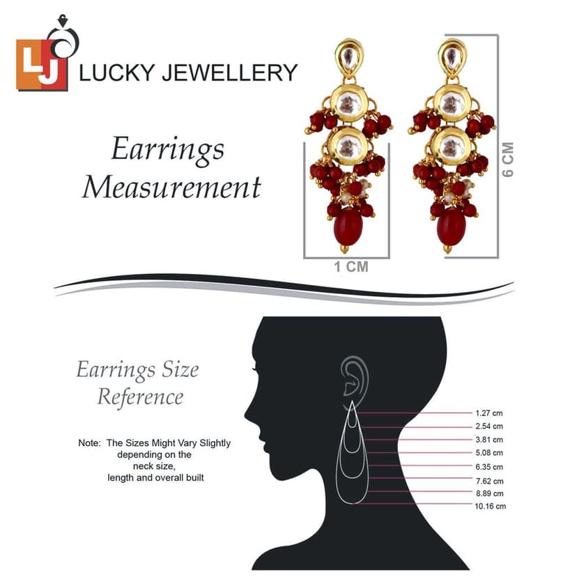 Lucky Jewellery Traditional Back Meenkari Gold Plated uncut kundan Maroon Earrings (193-J5EK-1810-M) view 6