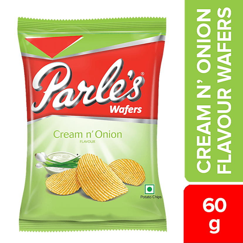 Parle Wafers Potato Chips - Cream N Onion, 60 g