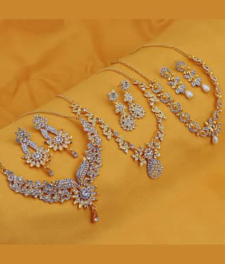Sukkhi - White Alloy Necklace Set ( Pack of 3 )