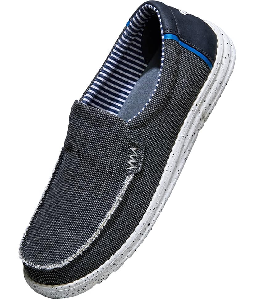 Neemans Canvas Wanderers Slip Ons Black Men's Slip-on Shoes view 2