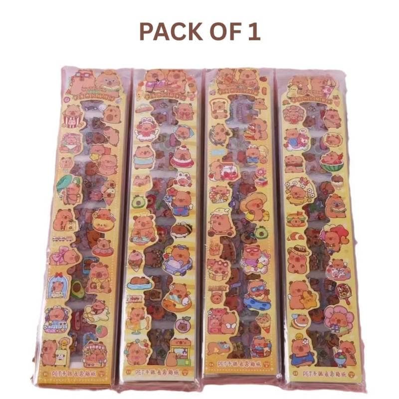 Cute Cartoon Decorative PET Sticker Sheets Assortment (Multicolor, Pack of 8) | Waterproof & Die-Cut | Journaling & Crafting view 4