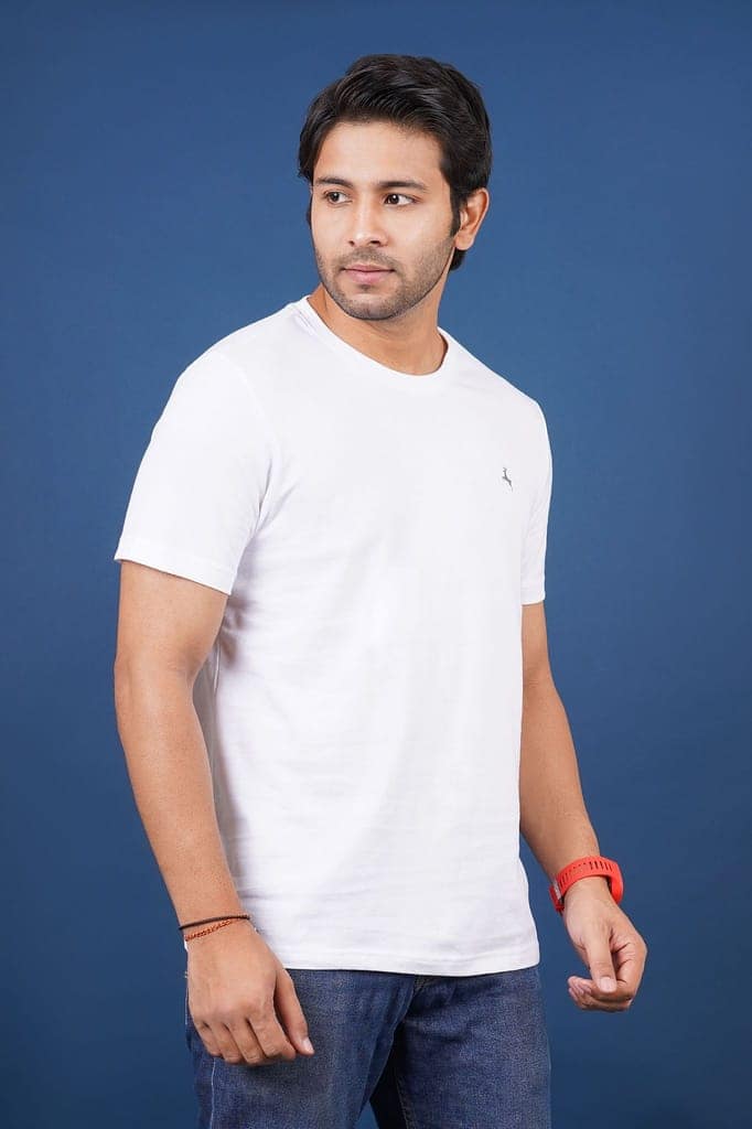Men's White S/J Crew Neck view 6