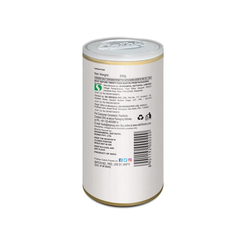 Catch Sprinklers Iodized Table Salt, 200G view 2